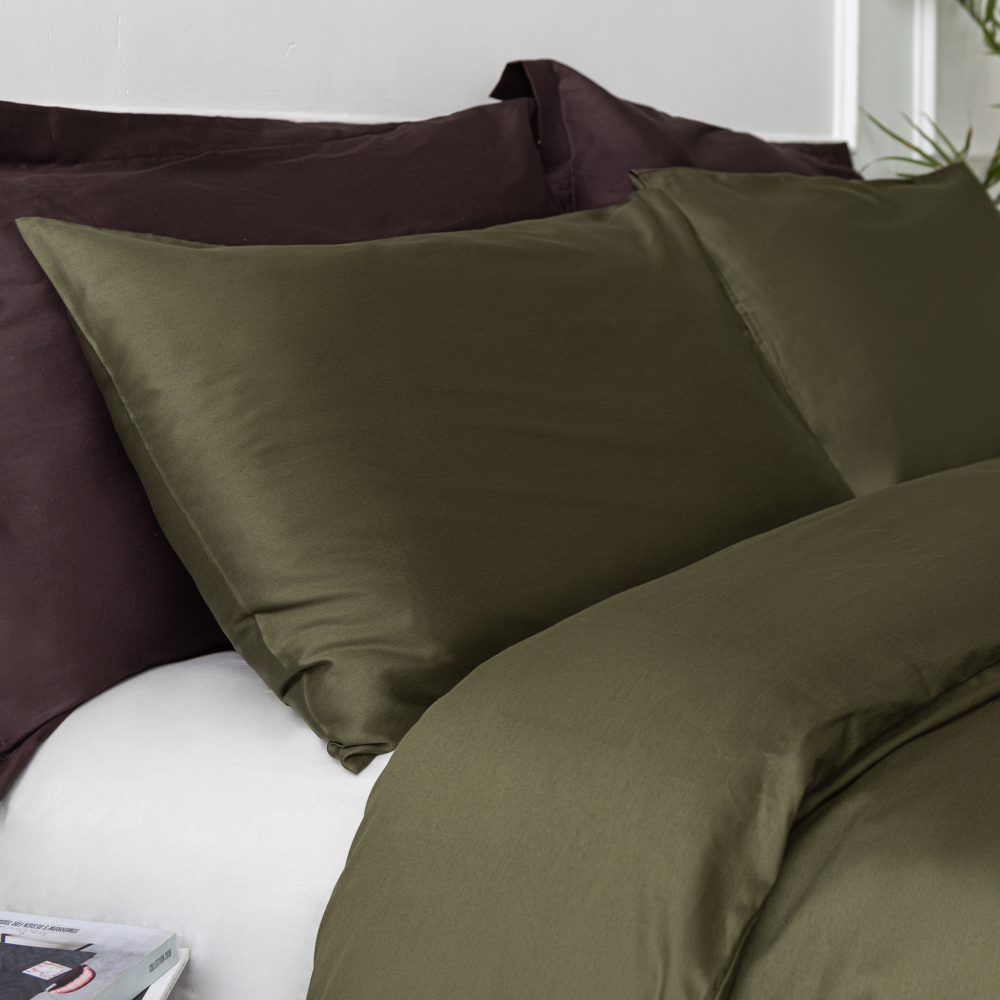 Örngott "Moss green" premium satin, 2 st. Örngott "Moss green" premium satin, 2 st.