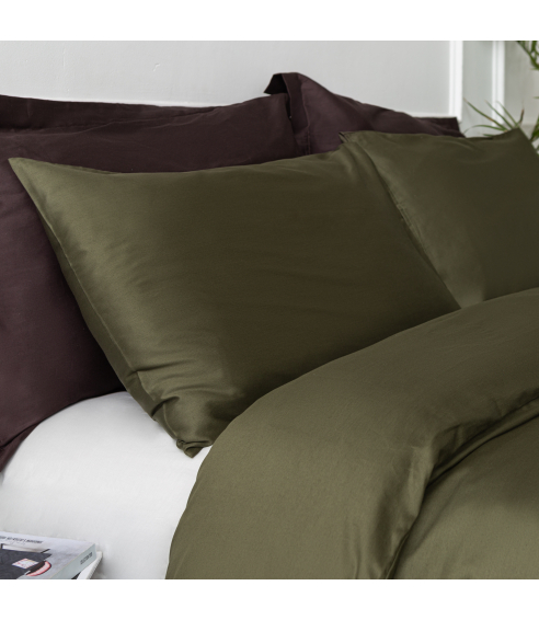 Örngott "Moss green" premium satin, 2 st.