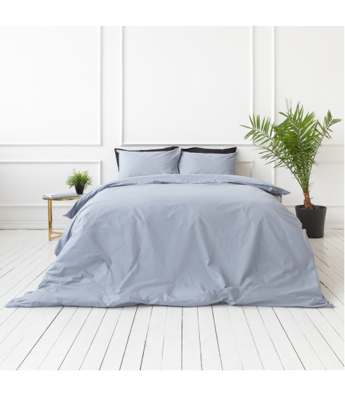 Percale påslakanset „Shale Grey Percale“. Percale sängkläder