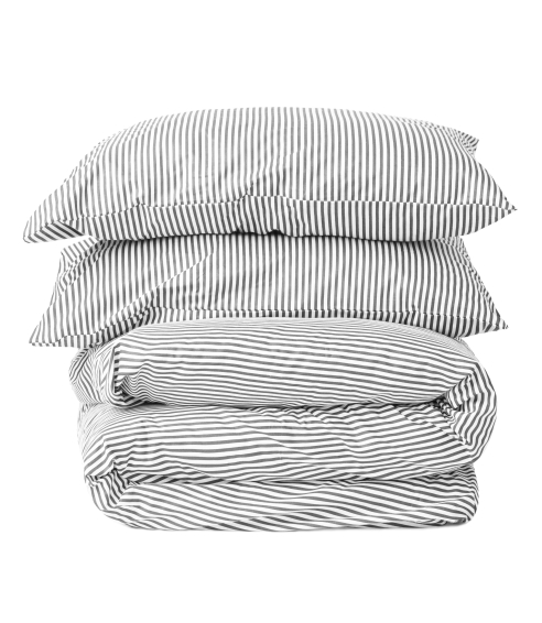 Patalynės komplektas „Grey stripe“. Bomull sängkläder