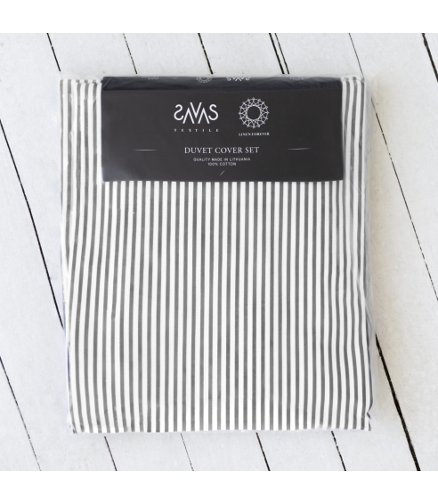 Patalynės komplektas „Grey stripe“. Bomull sängkläder