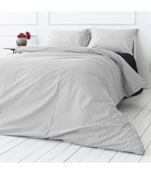 Patalynės komplektas „Grey stripe“. Bomull sängkläder