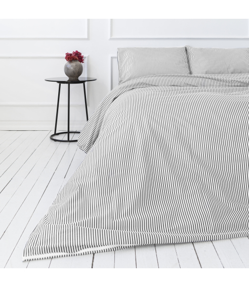 Patalynės komplektas „Grey stripe“. Bomull sängkläder