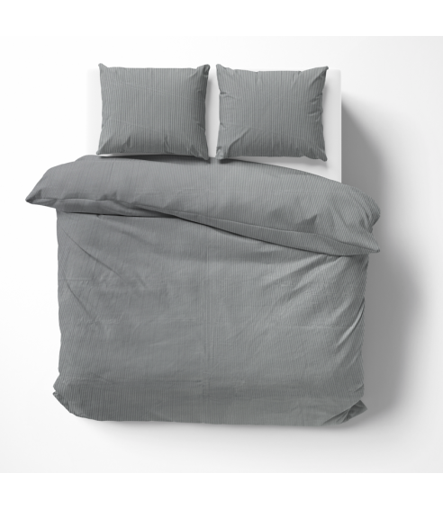 Satin påslakanset „Grey stripe 3 mm“. Satin påslakan