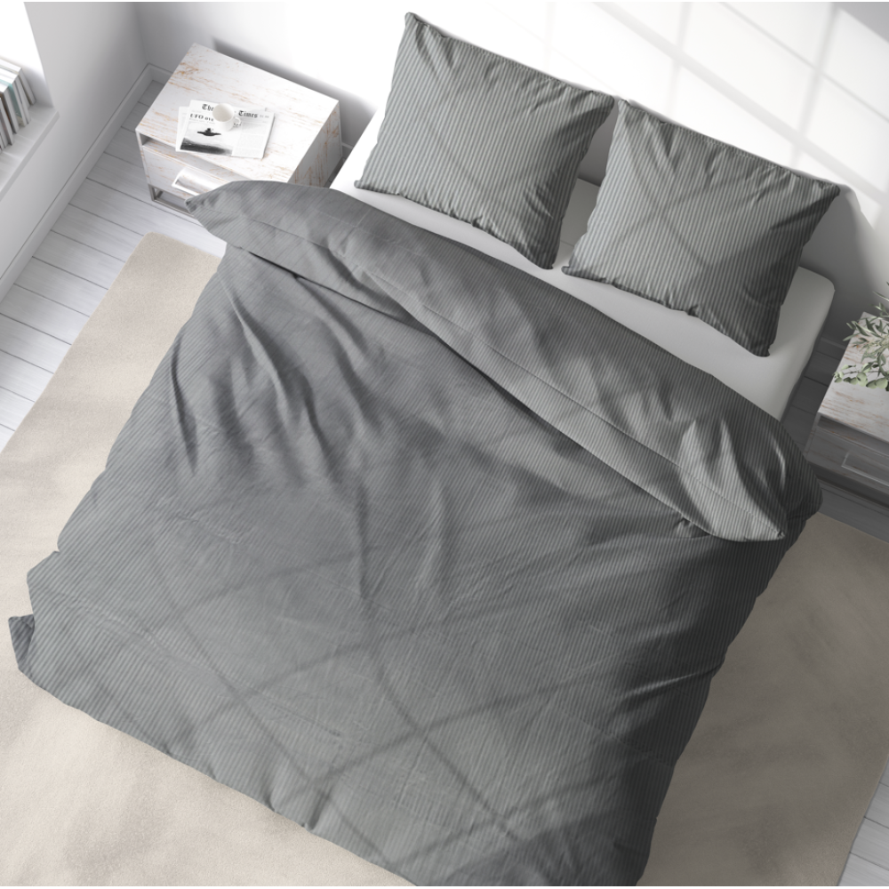 Satin påslakanset „Grey stripe 3 mm“. Satin påslakan, 200x220 cm Satin påslakanset „Grey stripe 3 mm“. Satin påslakan, 200x220 cm