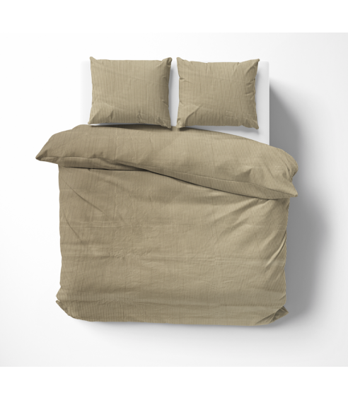 Premium satin påslakanset „Brown stripe 3 mm“. Satin påslakan