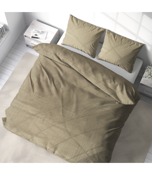 Premium satin påslakanset „Brown stripe 3 mm“. Satin påslakan
