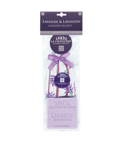 Ansikts- och kropps-tvål med lavendel + Aromatisk lavendelväska „Provence“. Hemdoft