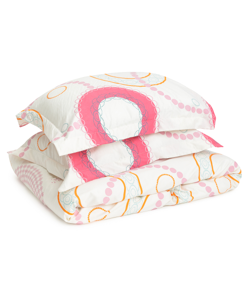 Premium satin påslakanset „Circles“. Satin påslakan