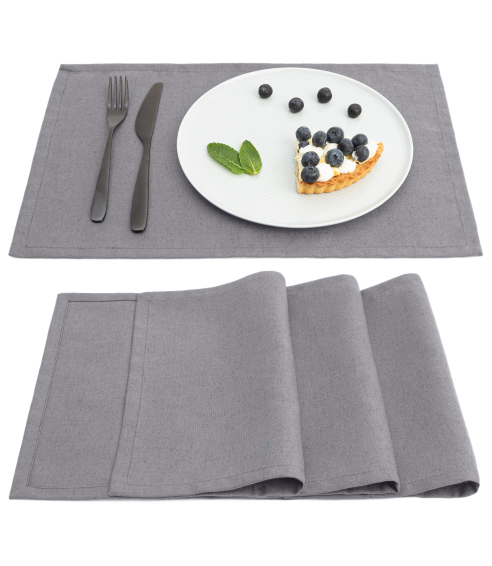 Bordsunderlägg „Linen grey“ 4 st.. Linnedukar
