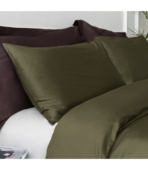 Satin örngott „Moss green“. Örngott 50×70