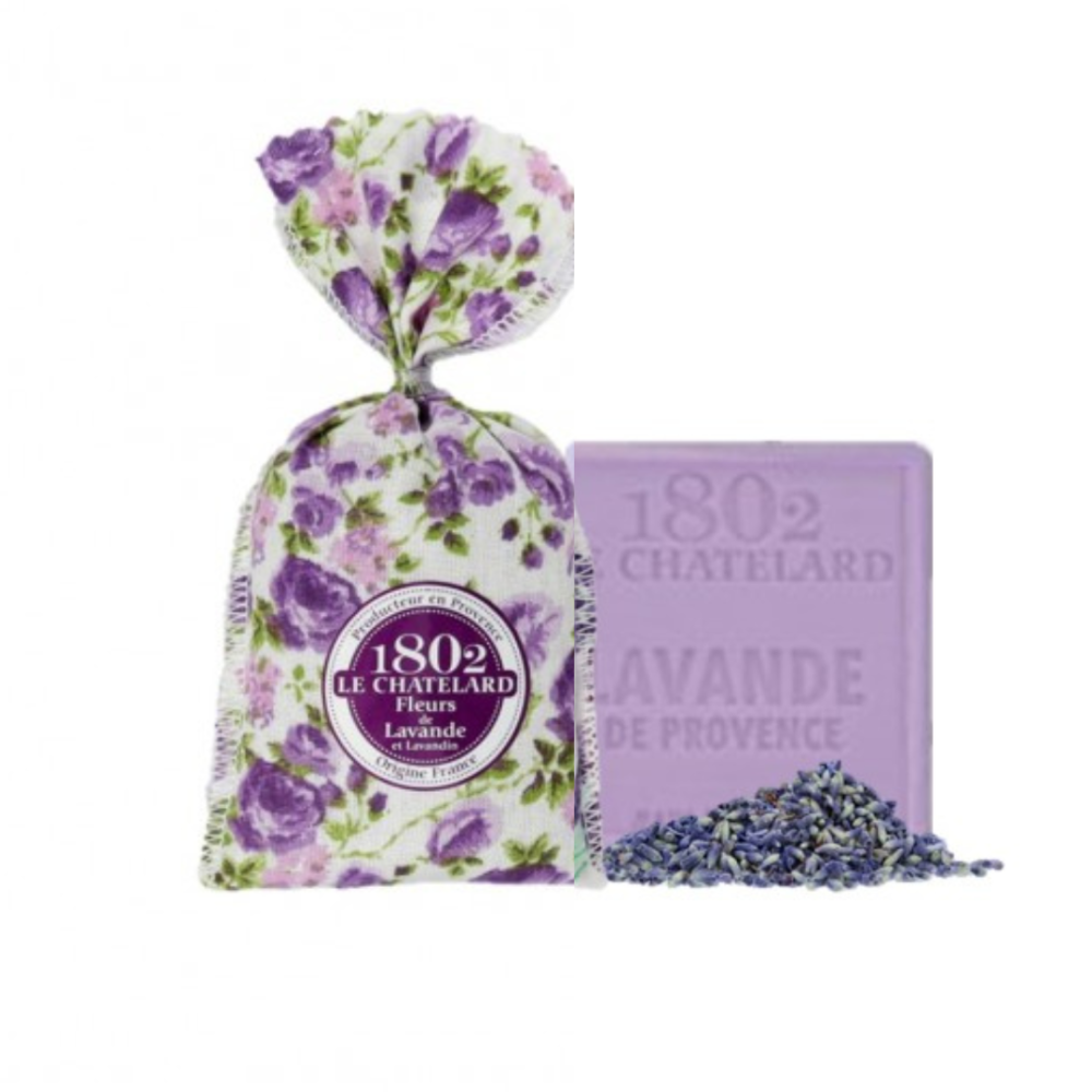 Ansikts- och kropps-tvål med lavendel + Aromatisk lavendelväska „Provence“. Tvål Ansikts- och kropps-tvål med lavendel + Aromatisk lavendelväska „Provence“. Tvål