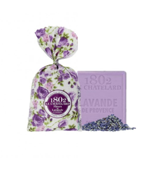 Ansikts- och kropps-tvål med lavendel + Aromatisk lavendelväska „Provence“. Hemdoft