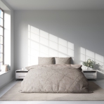 Jacquard sängkläder „Beige Floro“. Sängkläder med växtmotiv, 200x200 cm, 200x220 cm Jacquard sängkläder „Beige Floro“. Sängkläder med växtmotiv, 200x200 cm, 200x220 cm