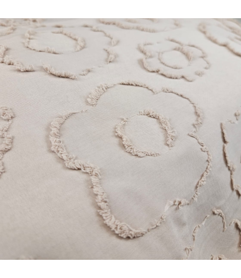 Jacquard sängkläder „Beige Floro“. Påslakanset 200x220