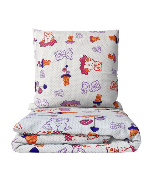 Vaikiškas patalynės komplektas „Violet bears”. Sängkläder barn