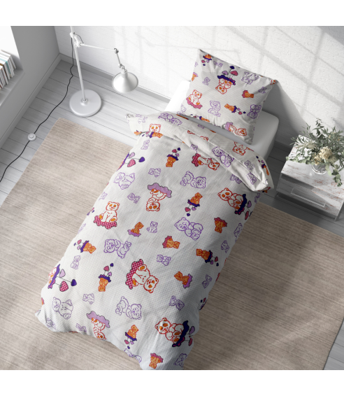 Vaikiškas patalynės komplektas „Violet bears”. Sängkläder barn