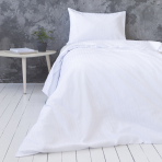 Satin påslakanset „Stripe 1 cm“. Hotell sängkläder, 140x200 cm Satin påslakanset „Stripe 1 cm“. Hotell sängkläder, 140x200 cm