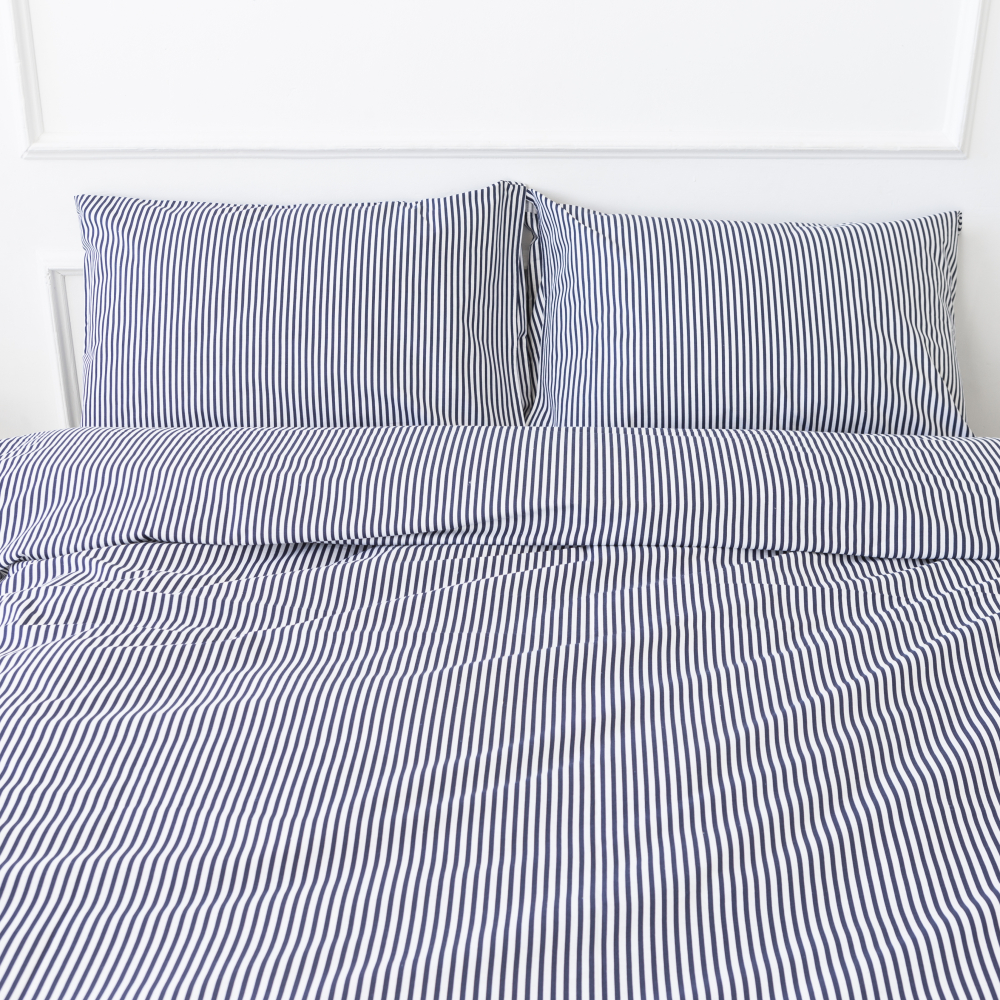 Patalynės komplektas „Blue stripes“. Blå sängkläder, 140x200 cm, 160x200 cm, 200x200 cm Patalynės komplektas „Blue stripes“. Blå sängkläder, 140x200 cm, 160x200 cm, 200x200 cm
