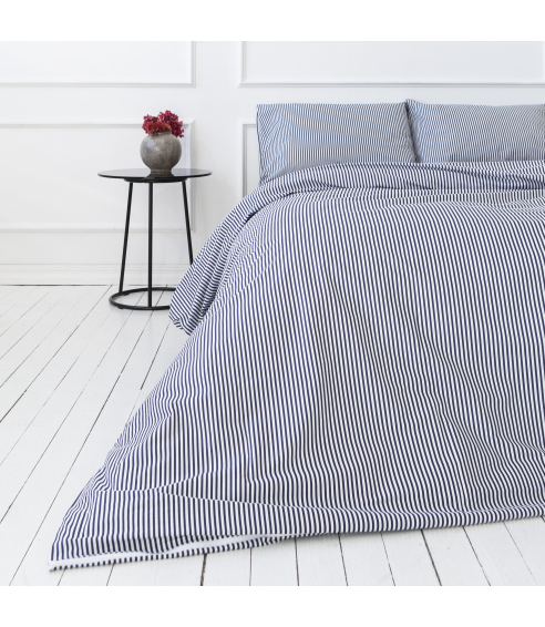 Patalynės komplektas „Blue stripes“. Bomull sängkläder