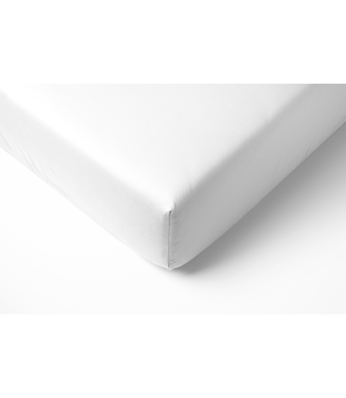 Satin dra-på-lakan „Classic White“. Dra på lakan