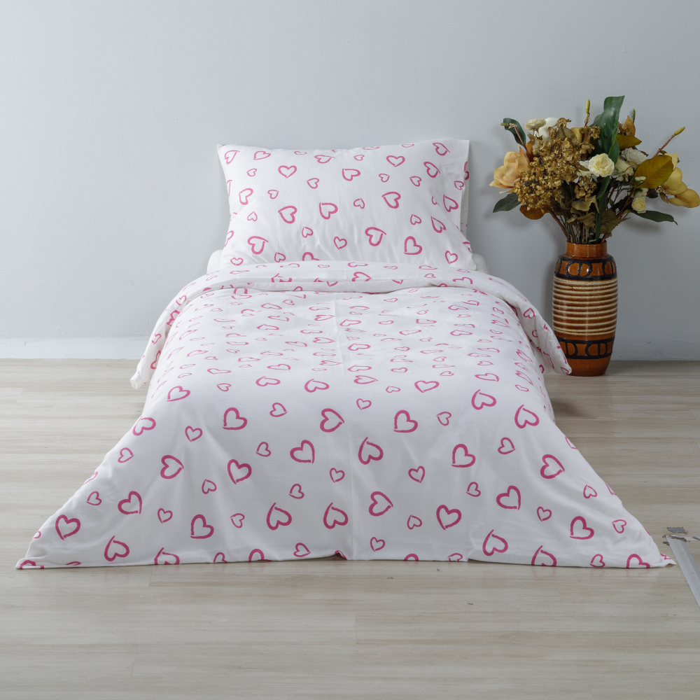 Patalynė kūdikiams „Pink love“. Flanell sängkläder, 140x200 cm