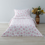 Patalynė kūdikiams „Pink love“. Flanell sängkläder, 140x200 cm