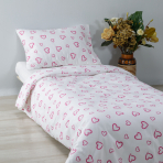 Patalynė kūdikiams „Pink love“. Flanell sängkläder, 140x200 cm