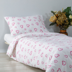 Patalynė kūdikiams „Pink love“. Flanell sängkläder, 140x200 cm