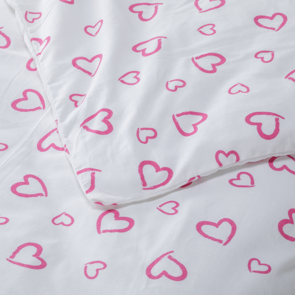 Patalynė kūdikiams „Pink love“. Flanell sängkläder, 140x200 cm