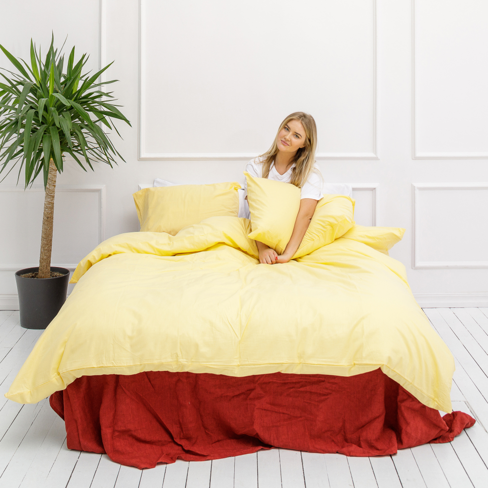 Påslakanset „Classic citron“. Enfärgade sängkläder, 140x200 cm, 150x200 cm, 160x200 cm, 180x200 cm, 200x200 cm, 200x220 cm, 240x220 cm