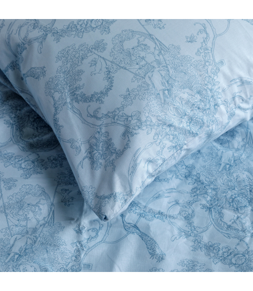 Patalynės komplektas „Toile de Jouy blue“. Bomull sängkläder