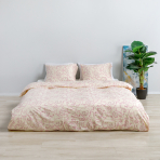 Premium satin påslakanset „Pink curls“. Rosa sängkläder, 160x200 cm, 200x200 cm, 200x220 cm Premium satin påslakanset „Pink curls“. Rosa sängkläder, 160x200 cm, 200x200 cm, 200x220 cm