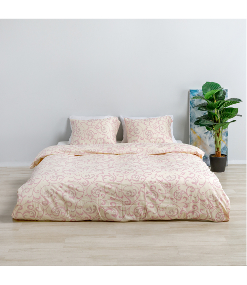 Premium satin påslakanset „Pink curls“. Satin påslakan