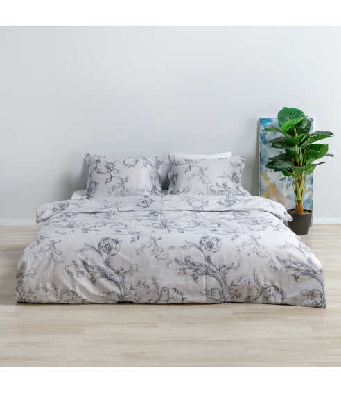 Premium satin påslakanset „Michelle grey“. Satin påslakan