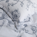 Premium satin påslakanset „Michelle grey“. Sängkläder med växtmotiv, 200x200 cm Premium satin påslakanset „Michelle grey“. Sängkläder med växtmotiv, 200x200 cm
