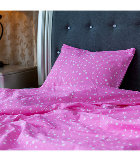 Patalynės komplektas „Pink Galaxy“. Bomull sängkläder