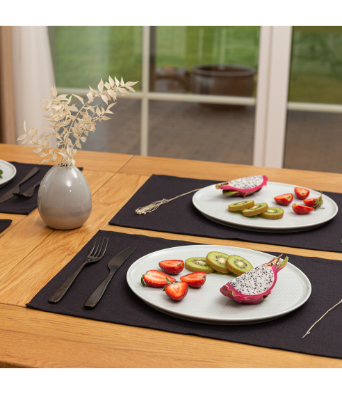 Bordsunderlägg „Linen black“ 4 st.. Linnedukar