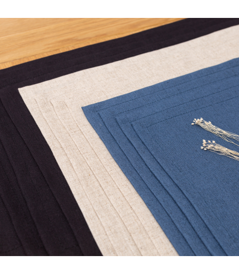 Bordsunderlägg „Linen royal blue“ 4 st.. Linnedukar