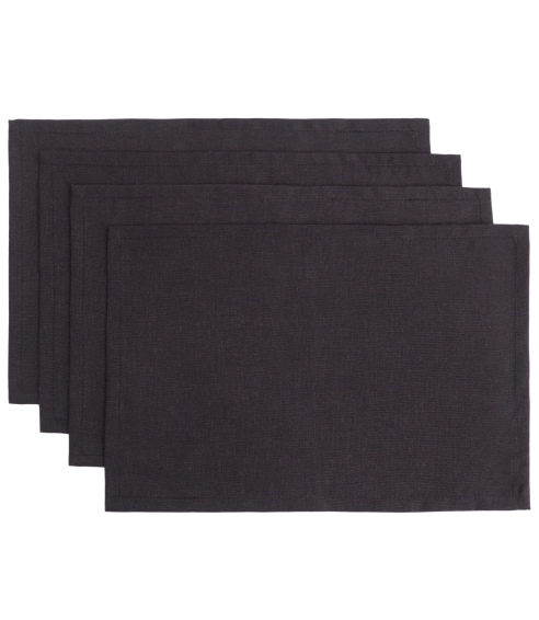 Bordsunderlägg „Linen black“ 4 st.. Linnedukar