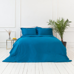 Premium satin påslakanset „Turquoise“. Enfärgade sängkläder, 200x200 cm Premium satin påslakanset „Turquoise“. Enfärgade sängkläder, 200x200 cm
