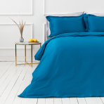 Premium satin påslakanset „Turquoise“. Enfärgade sängkläder, 200x200 cm Premium satin påslakanset „Turquoise“. Enfärgade sängkläder, 200x200 cm