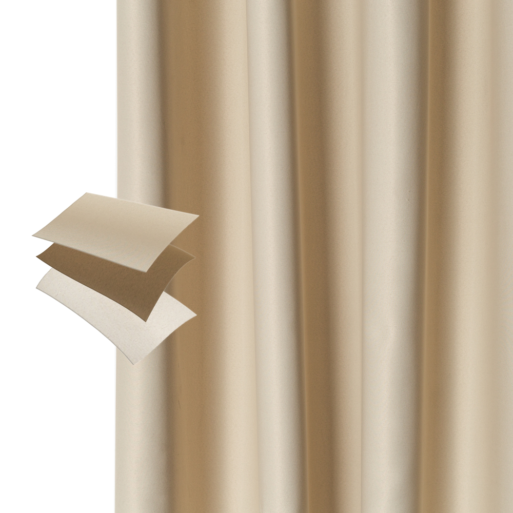 Mörkläggningsgardiner „Beige“, 106x160 cm, 116x228 cm, 140x250 cm Mörkläggningsgardiner „Beige“, 106x160 cm, 116x228 cm, 140x250 cm
