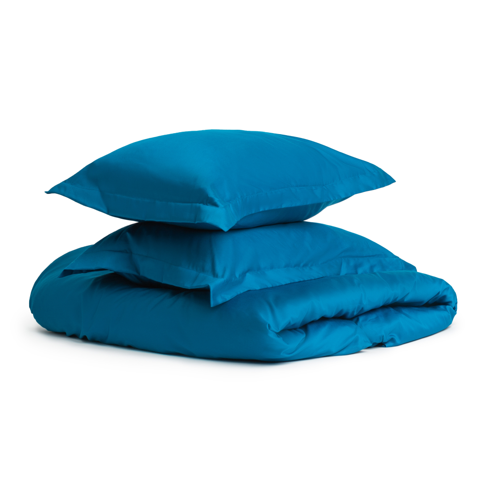 Premium satin påslakanset „Turquoise“. Enfärgade sängkläder, 200x200 cm Premium satin påslakanset „Turquoise“. Enfärgade sängkläder, 200x200 cm