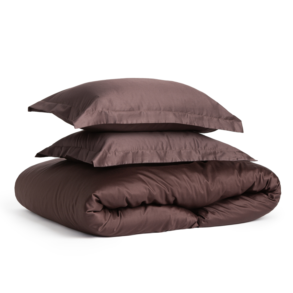 Premium satin påslakanset „Chocolate“. Enfärgade sängkläder, 140x200 cm, 200x200 cm, 200x220 cm Premium satin påslakanset „Chocolate“. Enfärgade sängkläder, 140x200 cm, 200x200 cm, 200x220 cm