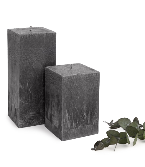Handgjord kvadratisk ljus „Onyx“ 1 st.. Ljus