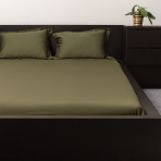 Satin dra-på-lakan „Moss green“, 80x200 cm, 90x200 cm, 120x200 cm, 140x200 cm, 160x200 cm, 180x200 cm Satin dra-på-lakan „Moss green“, 80x200 cm, 90x200 cm, 120x200 cm, 140x200 cm, 160x200 cm, 180x200 cm