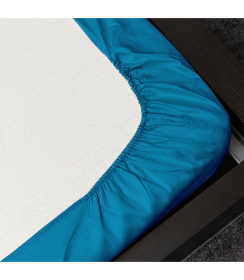 Satin dra-på-lakan „Turquoise“. Dra på lakan