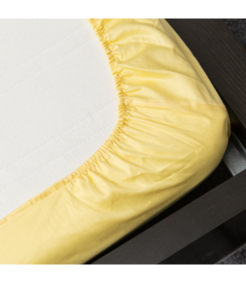 Satin dra-på-lakan „Citron“. Dra på lakan