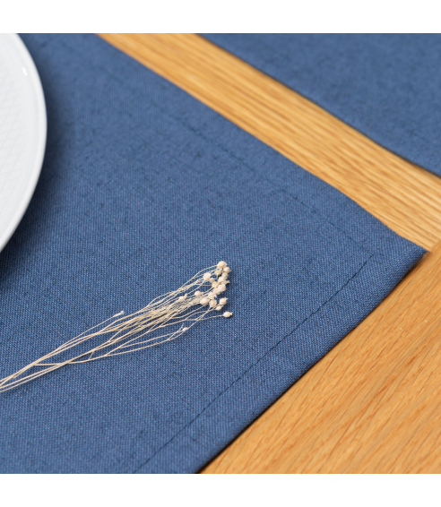 Bordsunderlägg „Linen royal blue“ 4 st.. Linnedukar